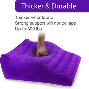 Meubles d'oreiller de sexe velouté de chambre à coucher Position de coussin gonflable, jouets sexuels d'oreiller de sexe incurvé pour des couples pénétration plus profonde - Product Image 4
