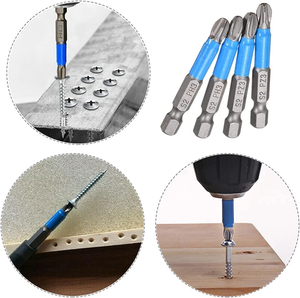 Jeu <span class=keywords><strong>de</strong></span> 12 embouts <span class=keywords><strong>de</strong></span> tournevis électrique antidérapants à poignée hexagonale, embouts Phillips et plats, étui en cuir bleu, aimantés puissants - Product Image 3