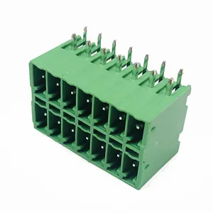 15EDGRHB horizontal male terminal block aligned dual row pin header with nut 3.5mm pitch PCB pluggable terminal block