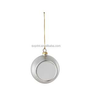 Boule de Noël en plastique à sublimation pour la décoration de la maison, design DIY imprimable, ornement d'arbre de Noël - Product Image 2