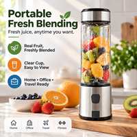 Mixeur Portable en Acier Inoxydable de Haute Qualité, Rechargeable par USB, pour Smoothies, Jus de Fruits et Boissons, Idéal pour la Maison et la Cuisine