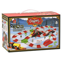 Set de Tren Eléctrico Navideño de 262 Piezas, Vías de Tren Flexibles para Armar, Juguete con Luz para Niños, Regalo Educativo de Navidad