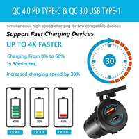 Prise USB étanche 12V 90W (Max) à double port QC4.0 PD et Quick Charge 3.0 pour voiture, bateau, camping-car