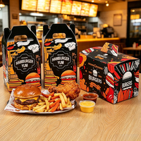 Boîtes d'emballage rapides pour poulet frit, frites, en papier kraft jetable, emballages alimentaires personnalisés en papier kraft