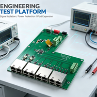Tarjeta de Control Ethernet Multipuerto CCU PCBA para Comunicación Industrial, Entrada de Alimentación de 12V, Servicio de Ensamblaje de PCB Personalizado