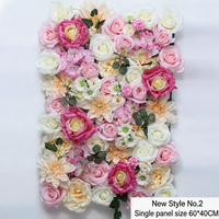 Panneau mural de fleurs artificielles roses et blanches, roses, pivoines, hortensias, toile de fond de fleurs artificielles pour mariage, fête, salon, décoration de fenêtre