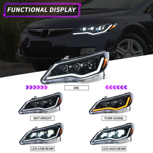 ไฟหน้าแบบโบราณสำหรับฮอนด้าซีวิคซีดาน FD1 FD2 FD3ประเภท R CIIMO Acura csx 8th Gen 2005-2012อุปกรณ์เสริมไฟหน้า LED - Product Image 4