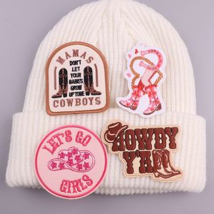 Nouveaux patchs brodés thermocollants roses style western pour cowboys et cowgirls, patchs personnalisés avec logo brodé pour casquettes de camionneur et vêtements - Product Image 3