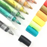 Canetas de tinta acrílica de 12 cores, caneta permanente impermeável de marcador de pedra, arte diy, oem
