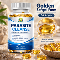 Capsules de détoxification à formule personnalisée, extra-fortes, en gélules molles, aide à éliminer les parasites, OEM