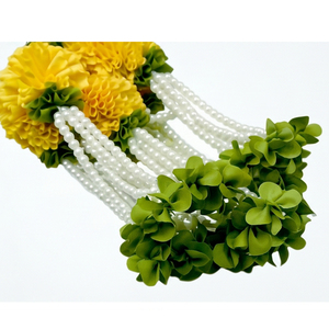 Guirnalda de flores artificiales con perlas AFF-Garland-5.3 Precio Rs.1300/10 piezas {Diferentes colores disponibles} - Product Image 3