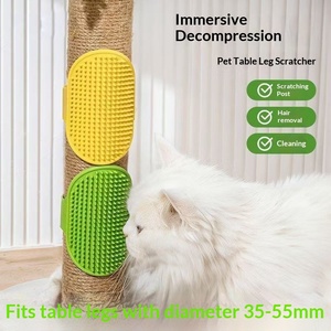 Outil de toilettage et de grattage pour chat en silicone, masseur d'angle mural, peigne à sangle pour pieds de table, griffoir pour chaton, fournitures pour animaux de compagnie - Product Image 4