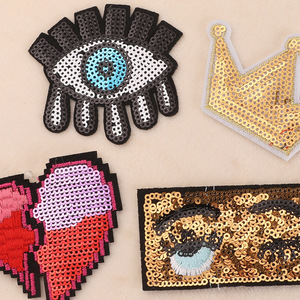 Écusson thermocollant personnalisé en paillettes réfléchissantes, brodé, pour vêtements/sacs - Product Image 5