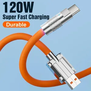 Hot Selling Zinc Alloy Charger Cable Usb C Type-c 120W Fast Data Cable Phone Charging Cable For Iphone