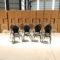 Vente en gros de chaises de salle à manger transparentes en polypropylène acrylique transparent pour fête de mariage