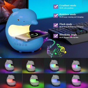 Veilleuse Mignonne Dauphin avec Recharge Sans Fil, Lampe de Chevet et de Bureau, Éclairage d'Ambiance Bluetooth Sans Fil - Product Image 1