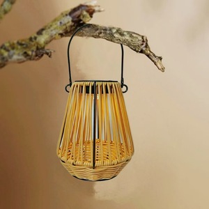 Lanterna Solare Portatile a LED in Rattan IP65 Impermeabile per Illuminazione Esterna e Giardino - Product Image 6