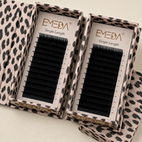 Plateaux de cils EMEDA en cachemire noir mat, extensions de cils individuelles en velours à marque privée, fournitures en gros d'extensions de cils en vison