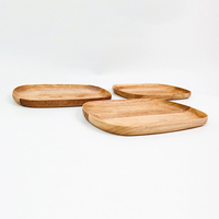 Creatieve ronde houten schaal voor het serveren van eten, milieuvriendelijke sushi-, kaas- en dessert schaal voor trinkets en fruitpresentaties