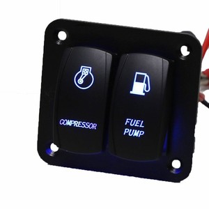 สวิตช์โยกแบบกันน้ำ 2 ช่อง 12V SPST แผงอลูมิเนียม ไฟ LED สวิตช์เปิด-ปิด สำหรับเรือ รถยนต์ สวิตช์โยกแบบเลเซอร์ - Product Image 2