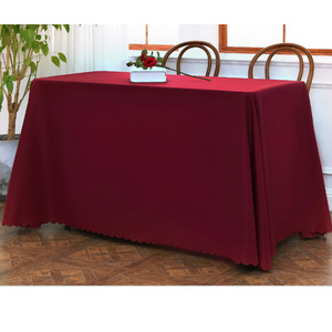 Mantel rectangular de tejido liso blanco estilo banquete - Product Image 3