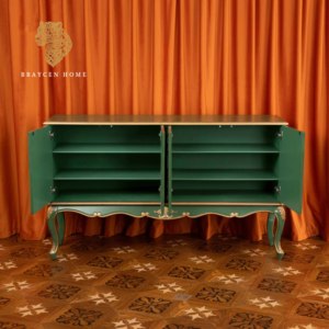 Vintage geschnitzte Holzschuh Aufbewahrung schrank Chinesische Massivholz TV-Schrank Eingangstür für Wohnzimmer möbel Vier Türen - Product Image 2