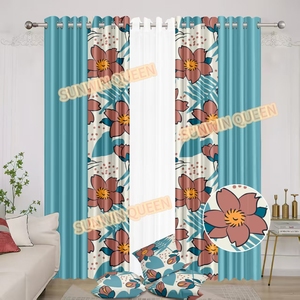 Venta al por mayor, 5/7 Uds., cortina con funda de cojín a juego, cortinas negras para la sala de estar, cortina de ventana de lujo para el hogar - Product Image 5