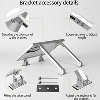 Supports de montage solaire réglables en aluminium H2 pour panneaux solaires de 50W à 400W, pour toit de camping-car/bateau, couleur argent