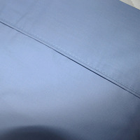 Ensemble de draps plats 4 pièces en coton polyester de haute qualité, bleu clair uni, avec un nombre de fils de 143TC, pour la maison et l'hôtel