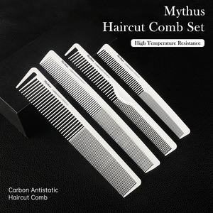 Peine de peluquería profesional de 7 diseños, fibra de carbono ABS, <span class=keywords><strong>doble</strong></span> cara, cola puntiaguda, antiestático, blanco, conjunto de peine para cortar el pelo - Product Image 6