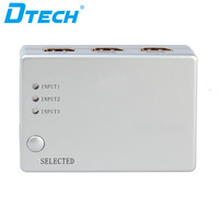 Conmutador HDMI DTECH 1080P 3D, HDMI 3 en 1 Salida, Conmutador HDMI 3 a 1 con Control Remoto