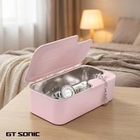 GTSONIC X1 48kHz 450ML Pembersih Perhiasan Ultrasonik Elektrik Stainless Steel Portabel Pembersih Ultrasonik Rumah Tangga untuk Kacamata