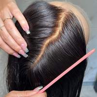Peluca de Cabello Humano Virgen HD Transparente sin Pegamento con Encaje Frontal 13x4, Doble Trama, Ondas Sueltas, Pre-arrancada, Cabello Indio Largo, Talla Pequeña/Grande