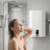 Réservoir d'eau vertical mural électrique en plastique, capacité 40L, classe d'efficacité énergétique B, 2100W, gain de place pour usage domestique