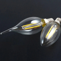 Couverture en verre à haute transmission pour ampoule LED décorative E12, style filament rétro, pour lustre et applique murale