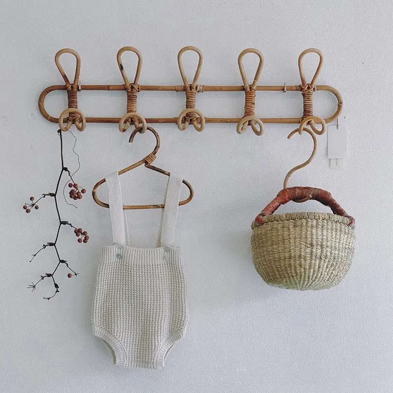 Dream hause Handmade Rattan Hooks Drei fünf koreanische Rattan Crafts Retro einfache Wand dekoration Stoff Kleiderbügel