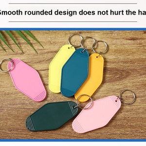 Wholesale Blank Motel Hotel Plastic <b>Key</b> <b>Chain</b> Custom Glitter Fashion Cute Plastic Keychain - Product Image 2