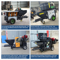 Pulvérisateur de mortier 15-18 CV Diesel, machine à projeter le mortier avec moteur refroidi par eau, pulvérisateur multifonctionnel de ciment et de stuc avec mélangeur automatique