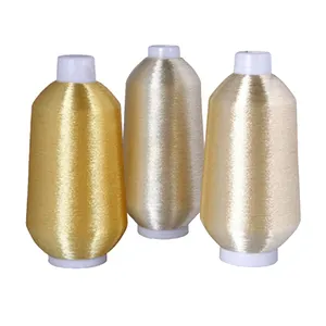 Hochwertiger Polyester Rayon Core Gold/Silber Metallic Garn faden zum Sticken