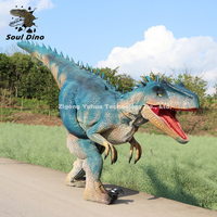 Costume de dinosaure de simulation en acier de Costume de dinosaure de marche léger avec rugissement de dinosaure