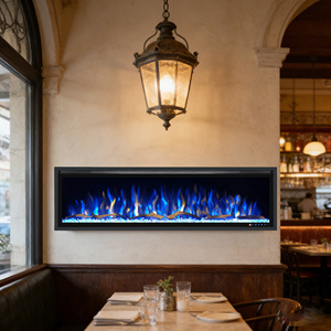 Chimenea Eléctrica Lineal LED con Llama de Colores y Control Remoto, Personalizable al por Mayor, con Calefactor para Cafetería - Product Image 1