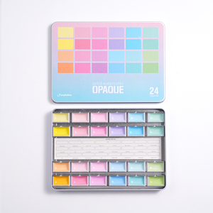 Peintures à l'<span class=keywords><strong>aquarelle</strong></span> semi-humides Macaron 24 couleurs Fontainebleau, godets détachables, peintures <span class=keywords><strong>pastel</strong></span> aquarelles - Product Image 3