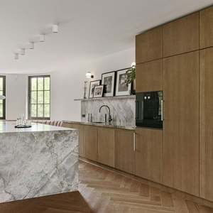 Armoires de cuisine modernes en placage de bois personnalisables pour les constructeurs ou les appartements/salles à manger fabriqués en usine - Product Image 1