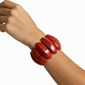 Pulsera de Cuentas Acrílicas Rojas de Primera Calidad, Joyería de Resina Vintage de Lujo para Mujer, Regalo de Moda - Product Image 1