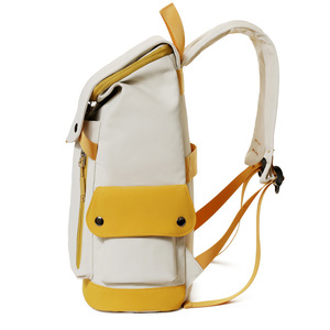 Jing Hui Student <b>Backpack</b> Beige 15 Inches Waterproof Flap Design <b>School</b> Education Neutral Gender Oxford Cloth - Product Image 4
