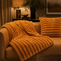 Tissu en polaire corail doux, chaud et épais, à rayures 3D en relief, pour la décoration intérieure et les vêtements de détente, vente en gros