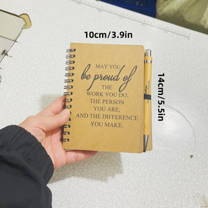 Mini carnet en papier kraft en spirale, ensemble cadeau d'appréciation des employés, stylo à bille - Product Image 4