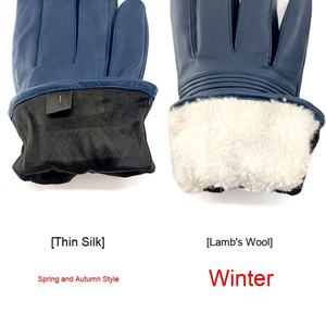 Guantes de Piloto para Hombre, de Cuero, para Otoño y Primavera, con Forro de Piel de Cabra Mercerizada, Guantes Cálidos para Esquí de Invierno - Product Image 3