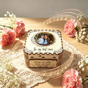 Carillon in Legno Personalizzato con Disco in Vinile, Regalo Personalizzato per San Valentino, Natale, Anniversario, Decorazione per la Casa - Product Image 4