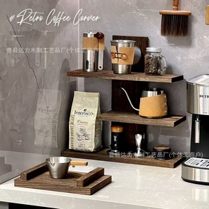 Solid Wood Storage Rack 4 Layers Durable <b>Desktop</b> Tea Set Organizer Display <b>Shelf</b> Rectangle Standing Type - Product Image 5